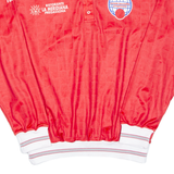 Mens Polo Shirt Red Long Sleeve M