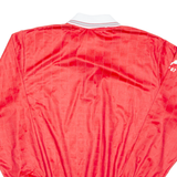 Mens Polo Shirt Red Long Sleeve M