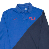 NIKE Mens Polo Shirt Blue Long Sleeve M
