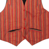 Mens Waistcoat Red Striped M