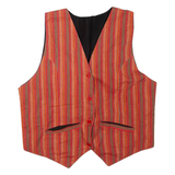 Mens Waistcoat Red Striped M