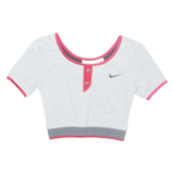 NIKE Cropped Womens T-Shirt Grey UK 6
