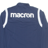 MACRON FC Thun Switzerland Mens Football Shirt Jersey Blue 1/4 Zip XL