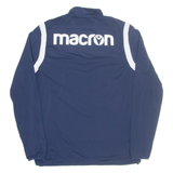 MACRON FC Thun Switzerland Mens Football Shirt Jersey Blue 1/4 Zip XL