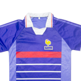 France Mens Football Shirt Jersey Blue Collared S