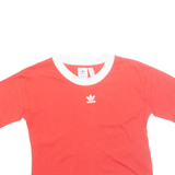 ADIDAS Cropped Womens T-Shirt Red UK 10