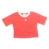 ADIDAS Cropped Womens T-Shirt Red UK 10