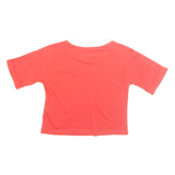 ADIDAS Cropped Womens T-Shirt Red UK 10