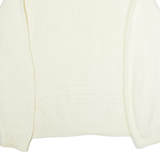 CRICKET LANE Womens Jumper Cream High Neck 80s Tight Knit UK 26