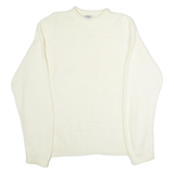 CRICKET LANE Womens Jumper Cream High Neck 80s Tight Knit UK 26