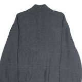 NAUTICA Mens Jumper Grey Button Neck Tight Knit XL