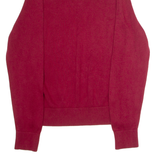 TOMMY HILFIGER Mens Jumper Red 1/4 Zip Tight Knit L