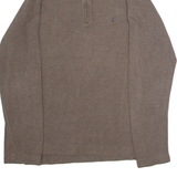 NAUTICA Mens Jumper Brown 1/4 Zip Tight Knit M