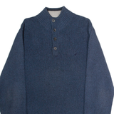 NAUTICA Mens Jumper Blue Button Neck Chunky Knit L