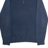 NAUTICA Mens Jumper Blue Button Neck Chunky Knit L