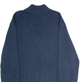 NAUTICA Mens Jumper Blue Button Neck Chunky Knit L