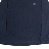 CHAPS Mens Jumper Blue 1/4 Zip Tight Knit XL