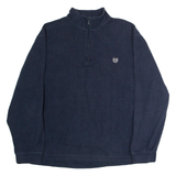 CHAPS Mens Jumper Blue 1/4 Zip Tight Knit XL