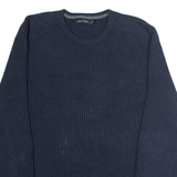 NAUTICA Mens Jumper Blue Crew Neck Chunky Knit XL