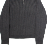 CALVIN KLEIN JEANS Mens Jumper Grey 1/4 Zip Chunky Knit XL