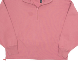 ADIDAS Cropped Womens Sweatshirt Pink 1/4 Zip L