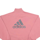 ADIDAS Cropped Womens Sweatshirt Pink 1/4 Zip L