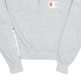CHAMPION Womens Sweatshirt Grey 1/4 Zip M