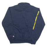 CHAMPION ECO Fleece Grand Rapids College Mens Sweatshirt Blue 1/4 Zip USA L