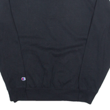 CHAMPION ECO Mens Sweatshirt Black 1/4 Zip USA M