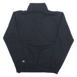 CHAMPION ECO Mens Sweatshirt Black 1/4 Zip USA M