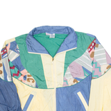 ATHLETIC WORKS Womens Shell Jacket Yellow 90s Crazy Pattern XL