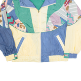 ATHLETIC WORKS Womens Shell Jacket Yellow 90s Crazy Pattern XL