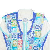 CLUB NICCO Womens Shell Jacket White 90s Crazy Pattern L