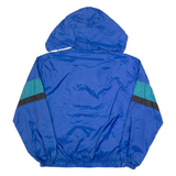 LINK SPORT Mens Rain Jacket Blue 90s Hooded M