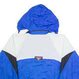 LANZERA Mens Anorak Jacket Blue 90s Hooded Colourblock L