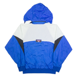 LANZERA Mens Anorak Jacket Blue 90s Hooded Colourblock L