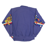KOMITOR Womens Track Jacket Blue 90s Crazy Pattern L