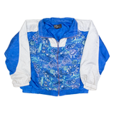 EVR Womens Shell Jacket Blue 90s Crazy Pattern L