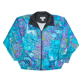 SLADE Womens Shell Jacket Blue 90s Crazy Pattern L