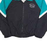 HILTON Mens Shell Jacket Black 90s USA Colourblock 2XL