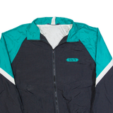 HILTON Mens Shell Jacket Black 90s Colourblock XL