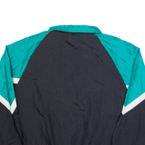 HILTON Mens Shell Jacket Black 90s Colourblock XL