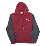 PUMA Mens Varsity Jacket Maroon Hooded M