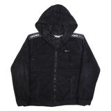 DKNY SPORT Womens Fleece Jacket Black Hooded L