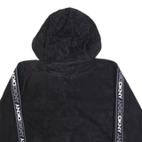 DKNY SPORT Womens Fleece Jacket Black Hooded L