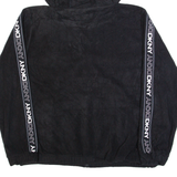 DKNY SPORT Womens Fleece Jacket Black Hooded L