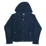 NIKE Womens Fleece Jacket Blue Hooded XL