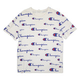 CHAMPION All Over Print Mens T-Shirt White M