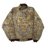 Leaf Print Mens Jacket Brown XL