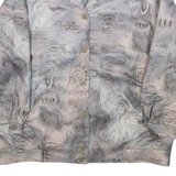 Womens Jacket Grey Crazy Pattern L